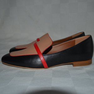 New Sz 37 6.5 Malone Souliers Black Brown Red Jane Loafers Flats